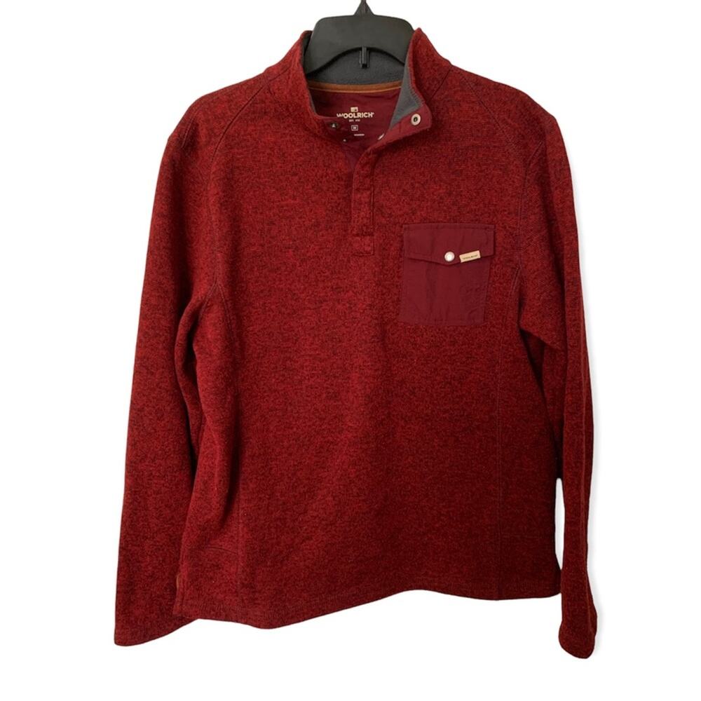 WOOLRICH Men’s Stand Up Collar Long Sleeve Sweater. M